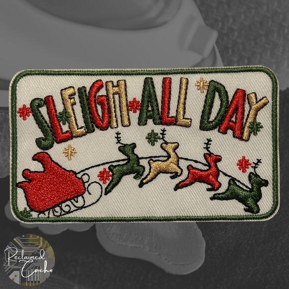 Sleigh All Day Iron On Patch - Picture 1 of 3